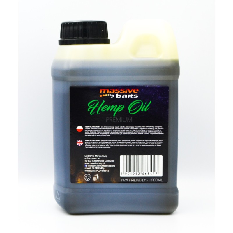 Massive Baits Liquids Hemp Oil Premium 1000ml|Massive Baits|5901912668447|Ehooks.pl sklep wędkarski