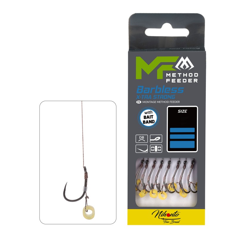 Mikado Haczyk Do Metody Z Gumką Z zadziorem nr 8 plecionka 0.12mm/10cm 8pcs|Mikado|5900637114918|Ehooks.pl sklep wędkarski