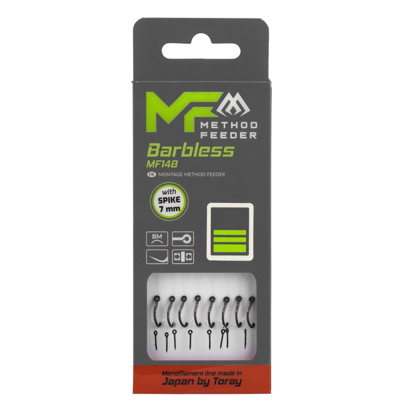 Mikado Haczyk MF14 Do Metody Z Igłą Bezzadziorowy nr 6 żyłka 0.25mm/10cm 8pcs|Mikado|5900637120711|Ehooks.pl sklep wędkarski